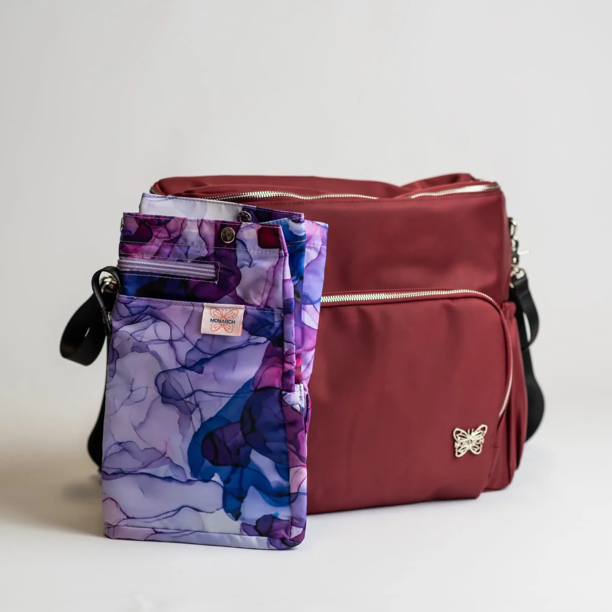 [SECONDS] 4-in-1 Nappy Backpack | Cranberry - Image 6