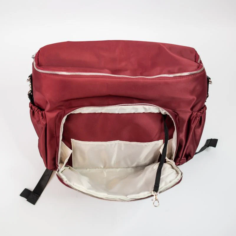 [SECONDS] 4-in-1 Nappy Backpack | Cranberry - Image 9