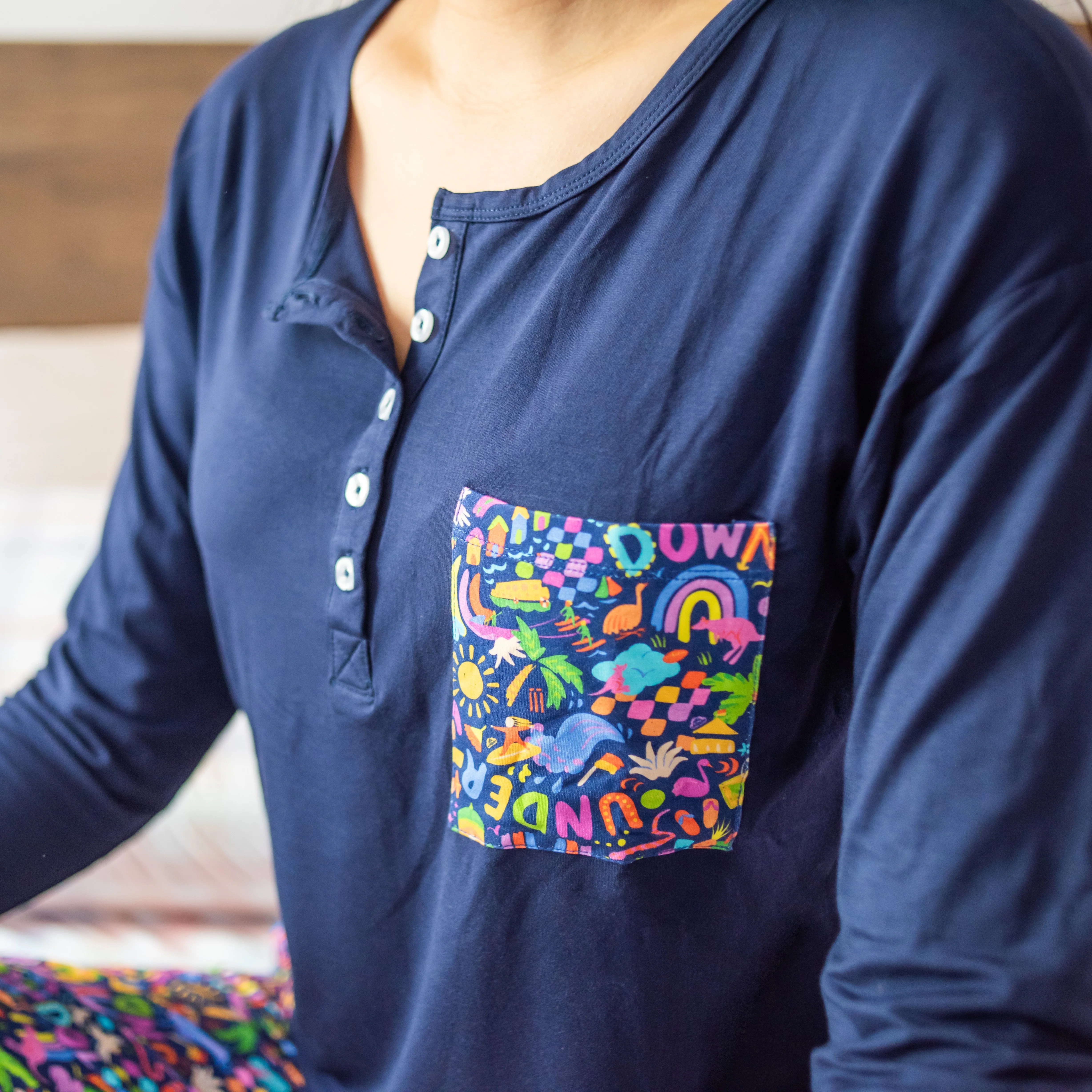 Adults Bamboo Pyjamas | Down Under - Navy - Image 3