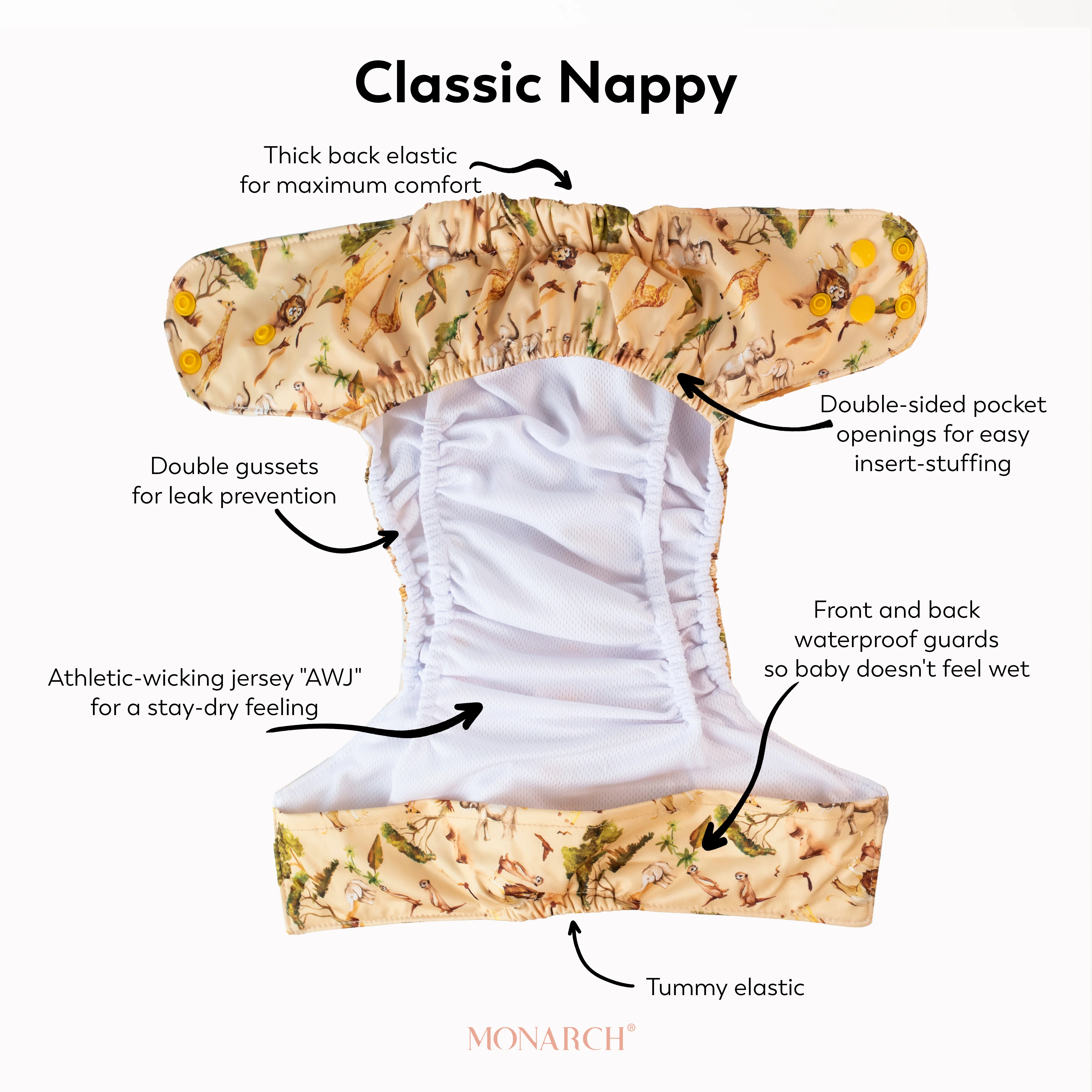 Classic Hemp-Top Nappy | Alcmena Flora - Image 4