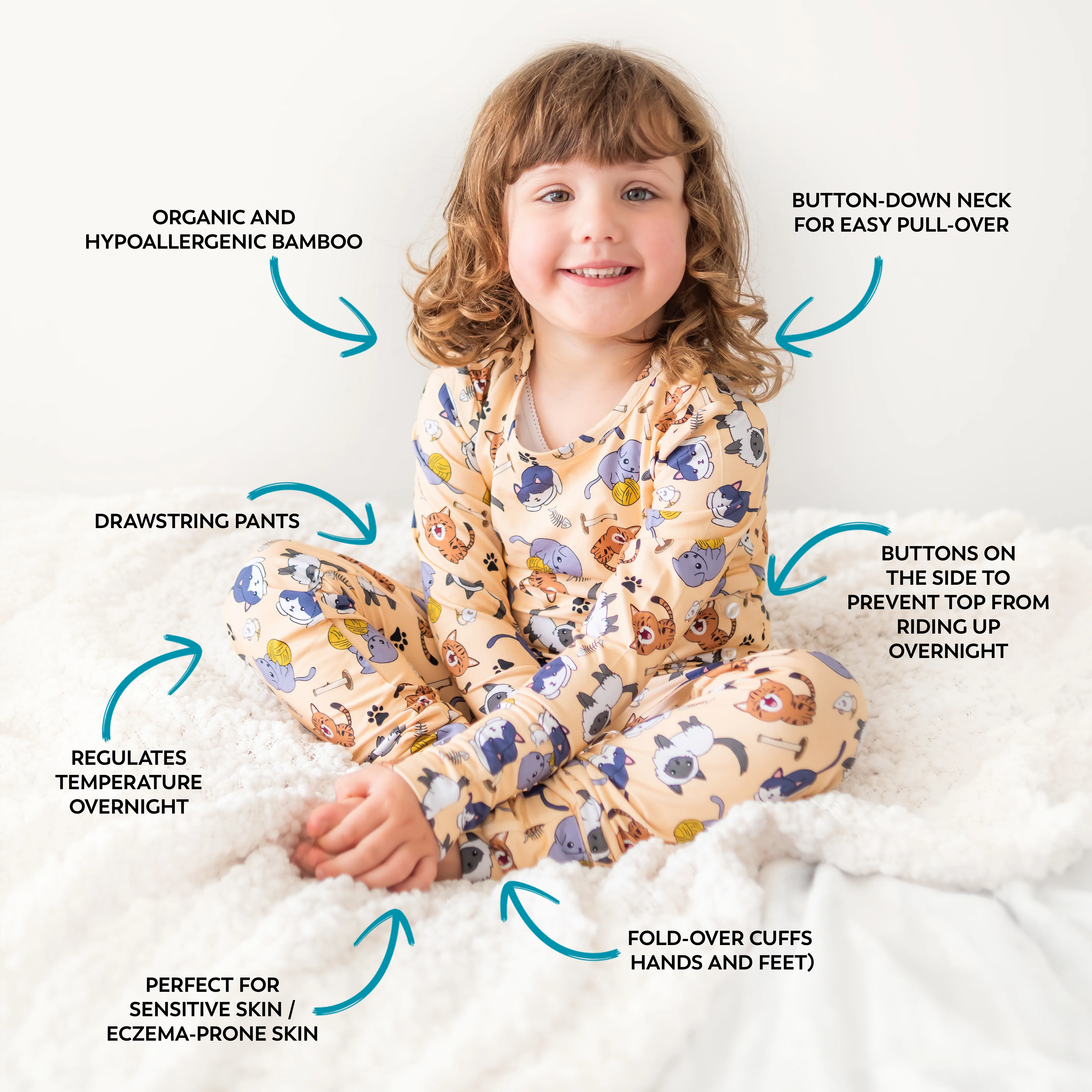 Kids Bamboo Pyjamas - Everlasting (Sz 5-8) - Image 6