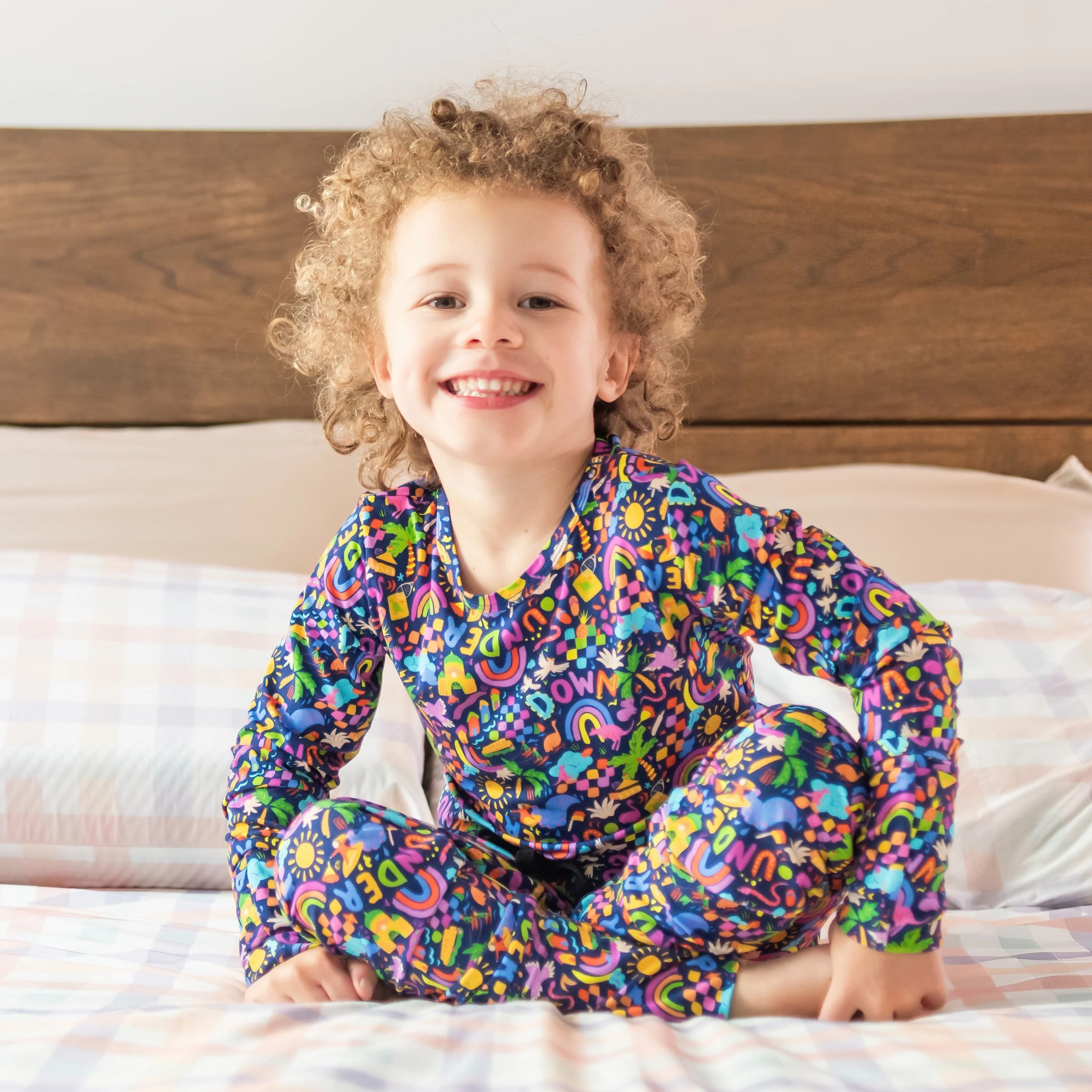 Kids Bamboo Pyjamas | Down Under (Navy) (Sz 9-10) - Image 3