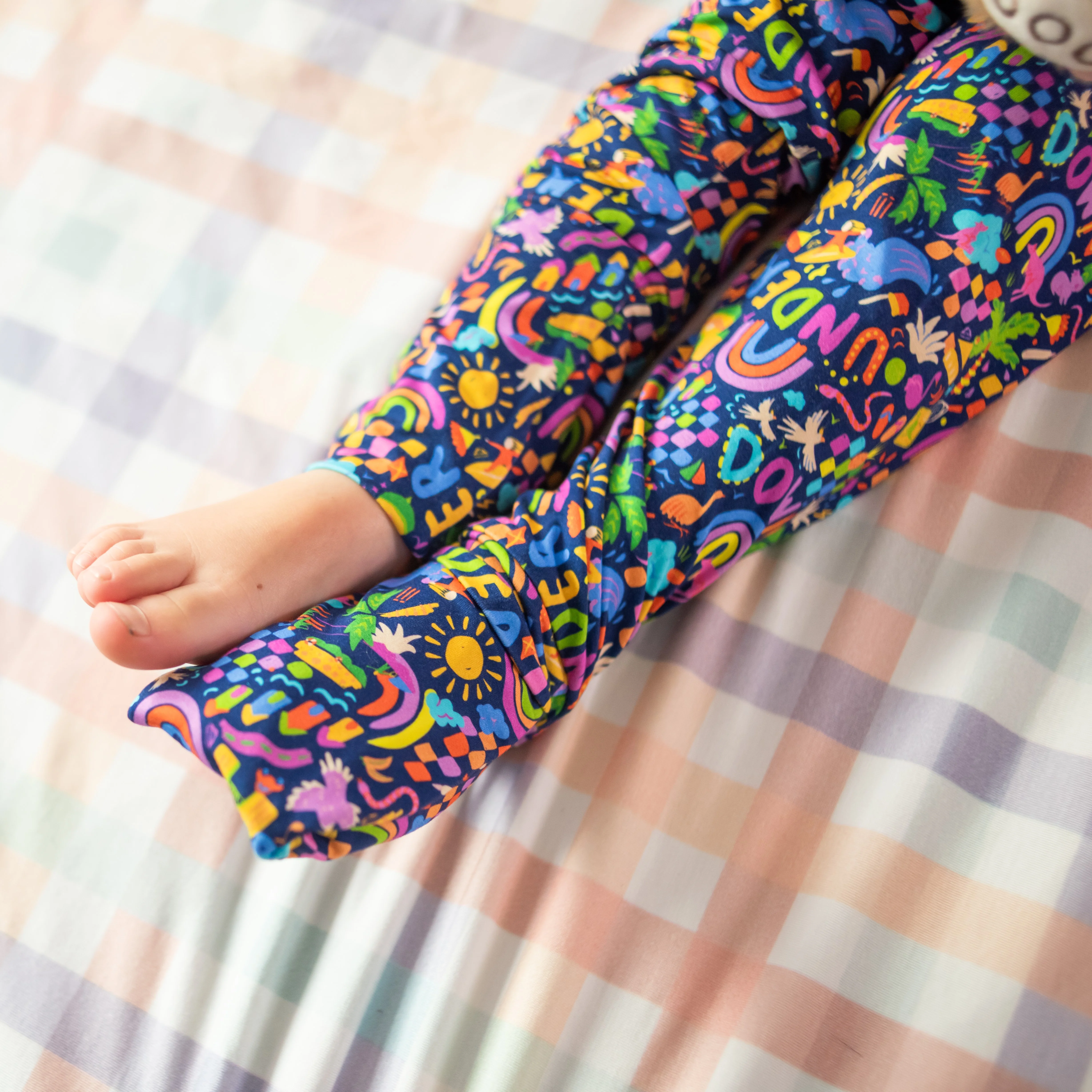 Kids Bamboo Pyjamas | Down Under (Navy) (Sz 9-10) - Image 5