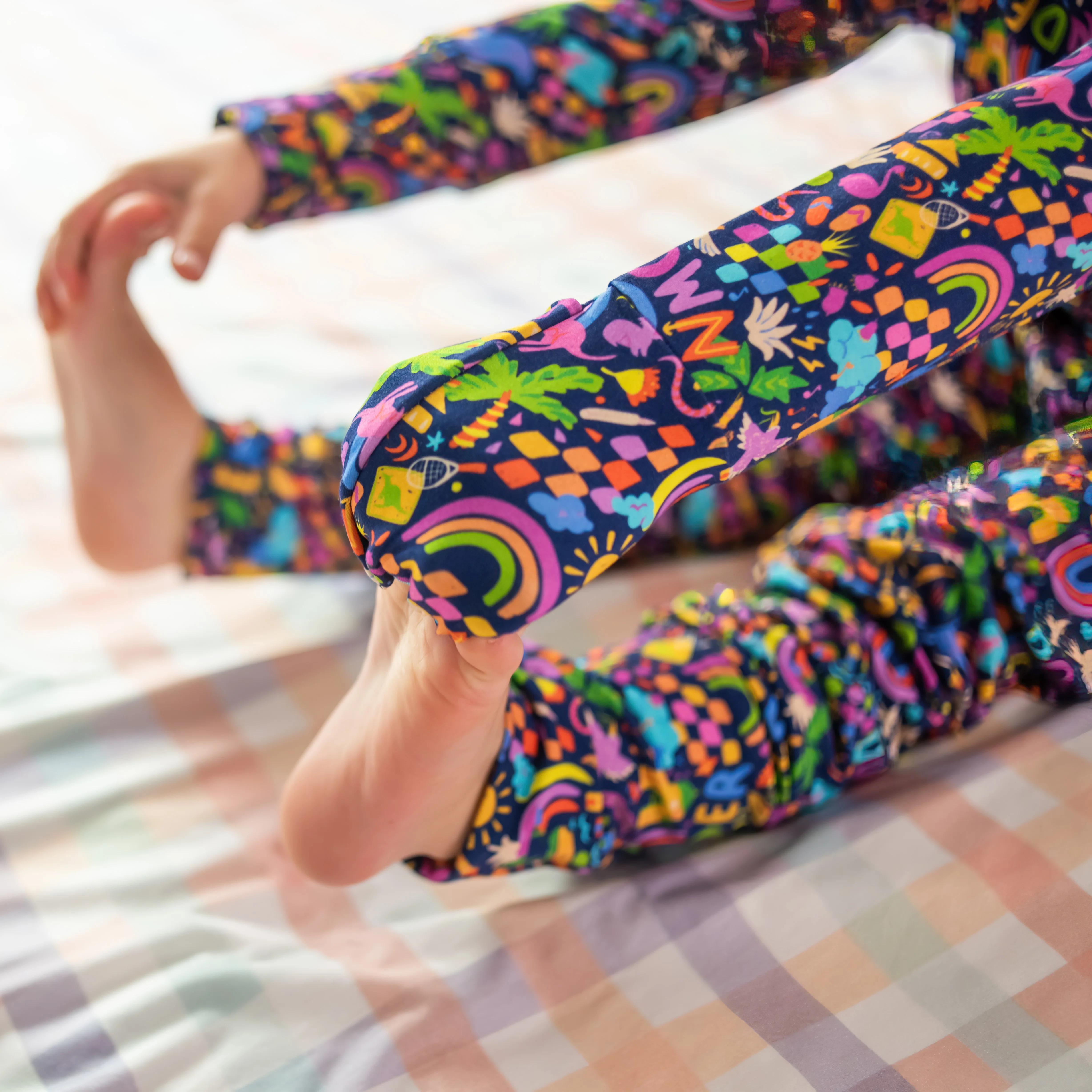 Kids Bamboo Pyjamas | Down Under (Navy) (Sz 9-10) - Image 6