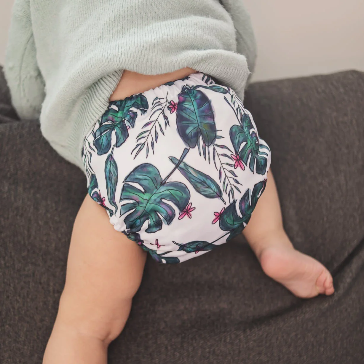 Ultimate Wipeable Cloth Nappy (Core) | Jungle Fern - Image 3